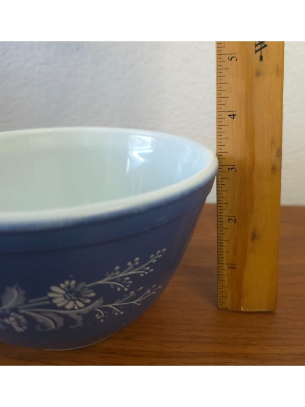 Vintage PYREX Colonial Mist Blue Daisy #401 750ml Nesting Mixing Bowl USA MADE - Picture 11 of 11